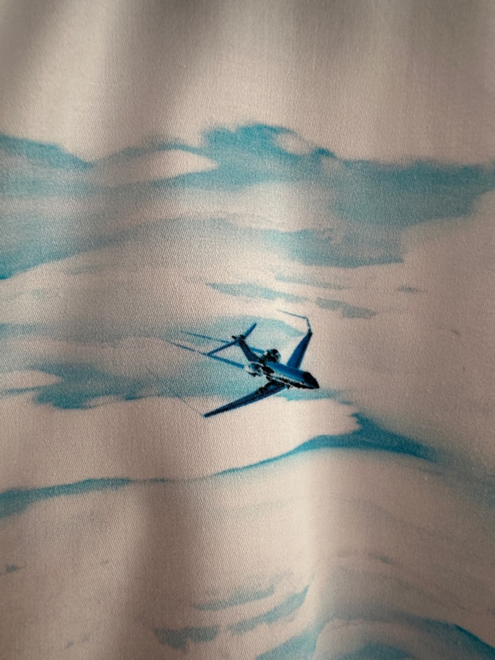 Light Blue Cloud-Print Short Sleeve Men’s Shirt - Picture 2 of 3